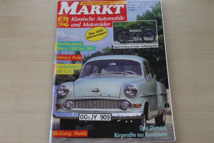 Deckblatt Oldtimer Markt (12/1991)